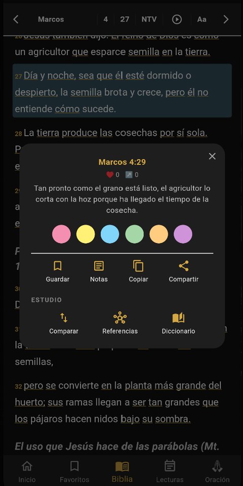 Lector con acciones de versículo